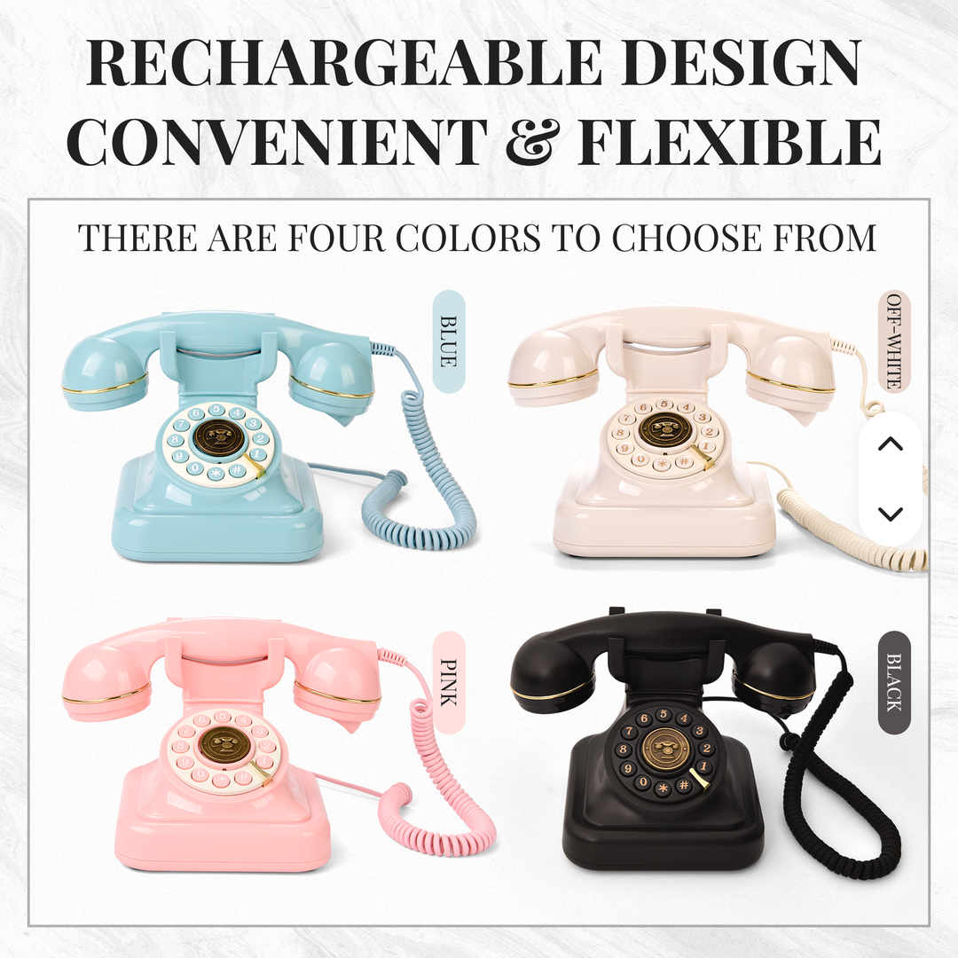 Poised and Petite pink and blue audio guestbook telephones